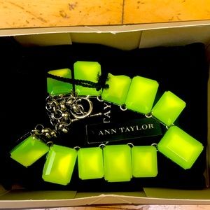 Green Ann Taylor necklace with tags